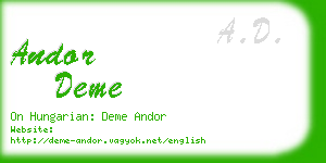 andor deme business card